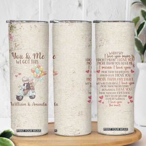 Personalized Couple Gift for Anniversary Skinny Tumbler Custome Name Vintage Romantic Elderly Couple TB10 Print Your Wear