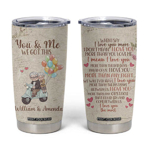 Personalized Couple Gift for Anniversary Tumbler Cup Custome Name Vintage Romantic Elderly Couple TB10 Beige Print Your Wear