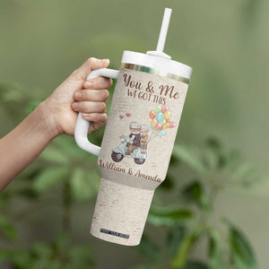 Personalized Couple Gift for Anniversary Tumbler With Handle Custome Name Vintage Romantic Elderly Couple TB10 Print Your Wear
