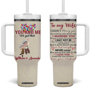 Personalized Anniversary Gift for Wife Tumbler With Handle Custome Name To My Wife Love Quote From Husband TB10 One Size: 40 oz Beige Print Your Wear