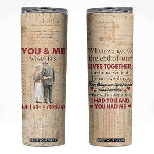 Personalized Anniversary Gift Skinny Tumbler Custome Name You And Me Forever Love TB10 Beige Print Your Wear