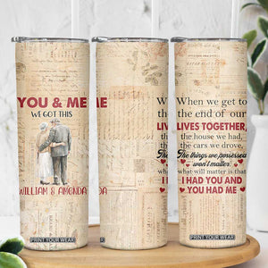 Personalized Anniversary Gift Skinny Tumbler Custome Name You And Me Forever Love TB10 Print Your Wear