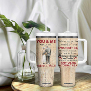 Personalized Anniversary Gift Tumbler With Handle Custome Name You And Me Forever Love TB10 Print Your Wear