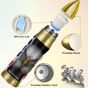 Proud Navy Veteran Bullet Tumbler American Flag Eagle Military Gifts TB10 Print Your Wear