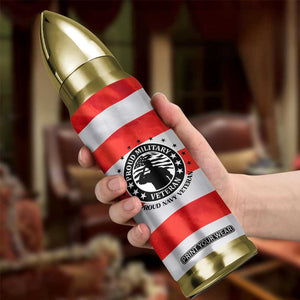 Proud Navy Veteran Bullet Tumbler American Flag Eagle Military Gifts TB10 Print Your Wear