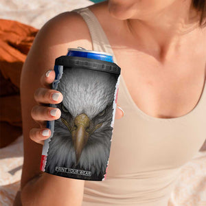 Proud Navy Veteran 4 in 1 Can Cooler Tumbler American Flag Eagle Military Gifts TB10 Print Your Wear