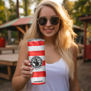 Proud Navy Veteran Skinny Tumbler American Flag Eagle Military Gifts TB10 Print Your Wear