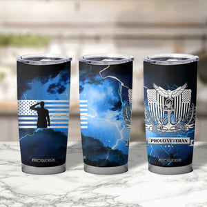 Proud Navy Veteran Tumbler Cup Vintage American Flag TB10 Print Your Wear