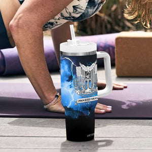 Proud Navy Veteran Tumbler With Handle Vintage American Flag TB10 Print Your Wear