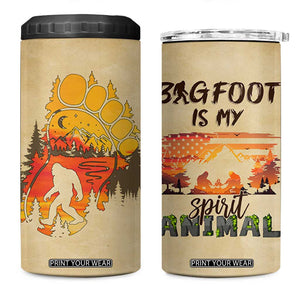 Bigfoot 4 in 1 Can Cooler Tumbler Sasquatch Lover Campfire Outdoor Camping Nature Gift TB10 One Size: 16 oz Beige Print Your Wear