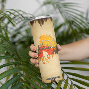 Bigfoot Skinny Tumbler Sasquatch Lover Campfire Outdoor Camping Nature Gift TB10 Print Your Wear
