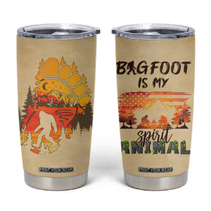 Bigfoot Tumbler Cup Sasquatch Lover Campfire Outdoor Camping Nature Gift TB10 Beige Print Your Wear