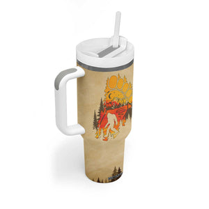 Bigfoot Tumbler With Handle Sasquatch Lover Campfire Outdoor Camping Nature Gift TB10 Print Your Wear