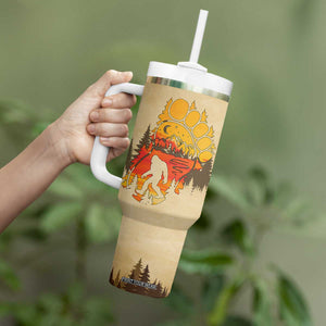 Bigfoot Tumbler With Handle Sasquatch Lover Campfire Outdoor Camping Nature Gift TB10 Print Your Wear