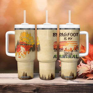 Bigfoot Tumbler With Handle Sasquatch Lover Campfire Outdoor Camping Nature Gift TB10 Print Your Wear