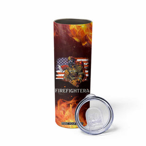 Firefighter Gifts For Men Skinny Tumbler First In Last Out American Flag TB10 Print Your Wear