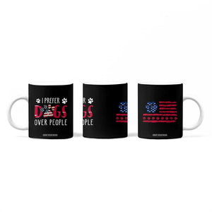 Dog Lover Gag Gifts Coffee Mug I Prefer Dogs Over People American Flag TB10 Print Your Wear