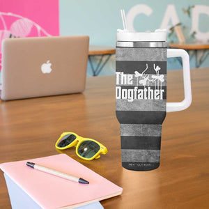 The Dogfather Tumbler With Handle English Bulldog Dog Father Dad Owner Funny Cute Pup Doggo TB10 Print Your Wear