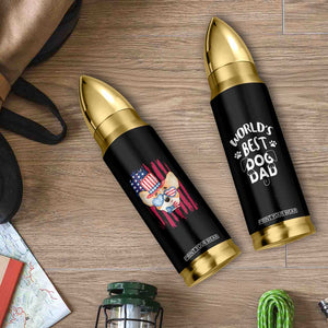 Dog Dad Gifts Bullet Tumbler Funny Cute Pup Doggo American Flag TB10 Print Your Wear