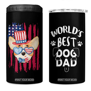 Dog Dad Gifts 4 in 1 Can Cooler Tumbler Funny Cute Pup Doggo American Flag TB10 One Size: 16 oz Grey Print Your Wear