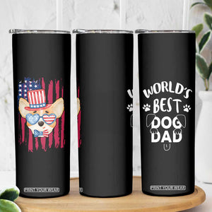 Dog Dad Gifts Skinny Tumbler Funny Cute Pup Doggo American Flag TB10 Print Your Wear
