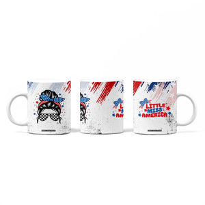 Little Miss America Coffee Mug Baby Girl 4th of July Checkered TB10 Print Your Wear