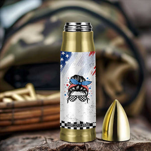 Little Miss America Bullet Tumbler Baby Girl 4th of July Checkered TB10 Print Your Wear