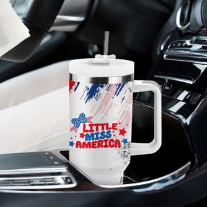 Little Miss America Tumbler With Handle Baby Girl 4th of July Checkered TB10 Print Your Wear