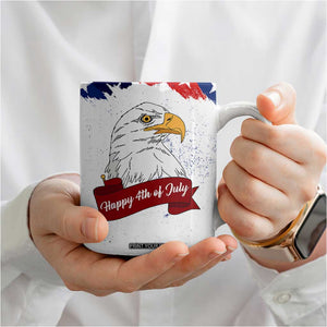Happy 4th Of July Coffee Mug USA American Flag Bald Eagle Patriotic Red White Blue TB10 Print Your Wear