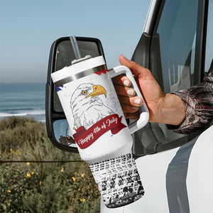Happy 4th Of July Tumbler With Handle USA American Flag Bald Eagle Patriotic Red White Blue TB10 Print Your Wear