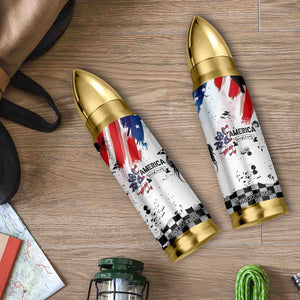 Happy 4th Of July Bullet Tumbler America Sunflower Flag American Patriotic Flower TB10 Print Your Wear