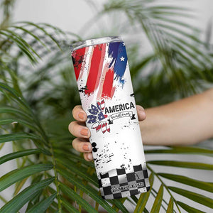 Happy 4th Of July Skinny Tumbler America Sunflower Flag American Patriotic Flower TB10 Print Your Wear