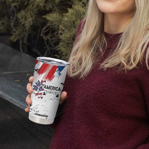 Happy 4th Of July Tumbler Cup America Sunflower Flag American Patriotic Flower TB10 Print Your Wear