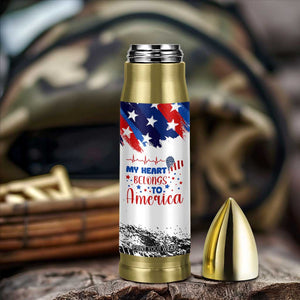 My Heart Belongs To America Patriotic Bullet Tumbler 4th Of July Independence Day American Flag TB10 Print Your Wear