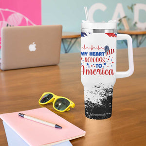 My Heart Belongs To America Patriotic Tumbler With Handle 4th Of July Independence Day American Flag TB10 Print Your Wear