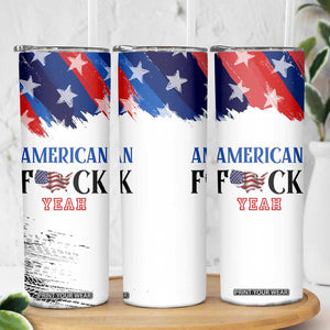 America Fck Yeah Skinny Tumbler Funny Patriotic USA Flag American Patriot TB10 Print Your Wear
