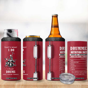 Skeleton Drummer 4 in 1 Can Cooler Tumbler Thats What I Do I Play Drums Gifts For Drummers Percussionists TB10 Print Your Wear