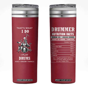 Skeleton Drummer Skinny Tumbler Thats What I Do I Play Drums Gifts For Drummers Percussionists TB10 Red Print Your Wear
