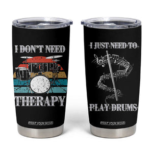 Drummer Tumbler Cup Retro Rock Music Lover Gift For Drummers TB10 Black Print Your Wear