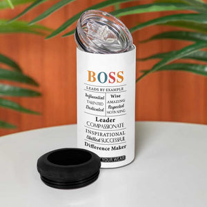 Thank You Gifts For Boss 4 in 1 Can Cooler Tumbler Leader Manager Office Coworker Funny Christmas Birthday Gift TB10 Print Your Wear