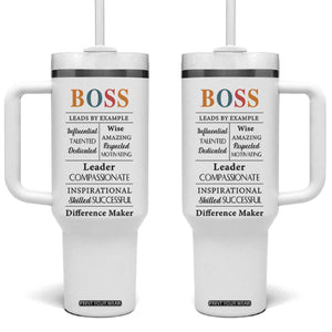 Thank You Gifts For Boss Tumbler With Handle Leader Manager Office Coworker Funny Christmas Birthday Gift TB10 One Size: 40 oz White Print Your Wear
