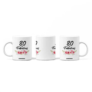 80 And Fabulous Coffee Mug 80th Birthday Gifts For Women Grandma Aunt Flower 1946 Present TB10 Print Your Wear