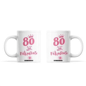 80 And Fabulous Coffee Mug 80th Birthday Gifts For Women Grandma Aunt 1946 Present TB10 White Print Your Wear