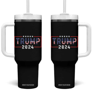 Trump 2024 Tumbler With Handle 45 47 American Election Republican Conservative US Flag TB10 One Size: 40 oz Black Print Your Wear