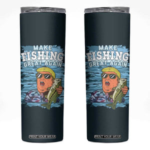 Trump 2024 Fisherman Angler Gift Skinny Tumbler Make Fishing Great Again Ryder Cup TB10 Green Print Your Wear