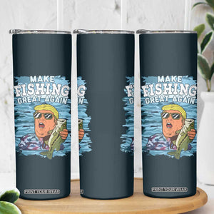 Trump 2024 Fisherman Angler Gift Skinny Tumbler Make Fishing Great Again Ryder Cup TB10 Print Your Wear