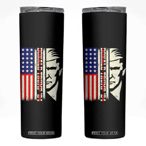 Pro Republican Vote Trump 2024 Skinny Tumbler USA American Flag TB10 Black Print Your Wear