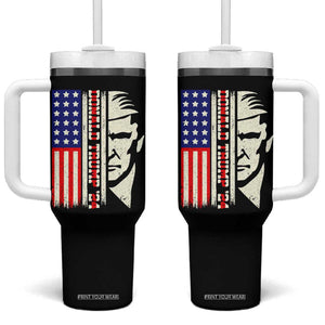 Pro Republican Vote Trump 2024 Tumbler With Handle USA American Flag TB10 One Size: 40 oz Black Print Your Wear