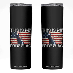 Trump 2024 Skinny Tumbler This Is My Pride Flag US TB10 Black Print Your Wear
