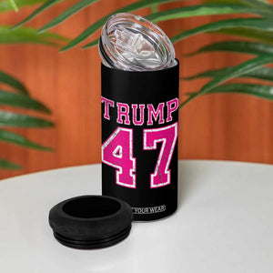Trump 2024 Election 4 in 1 Can Cooler Tumbler Trump Pink 45-47 American Flag TB10 Print Your Wear